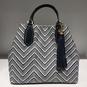 Michael Kors Large Brooklyn tassel woven bag tote